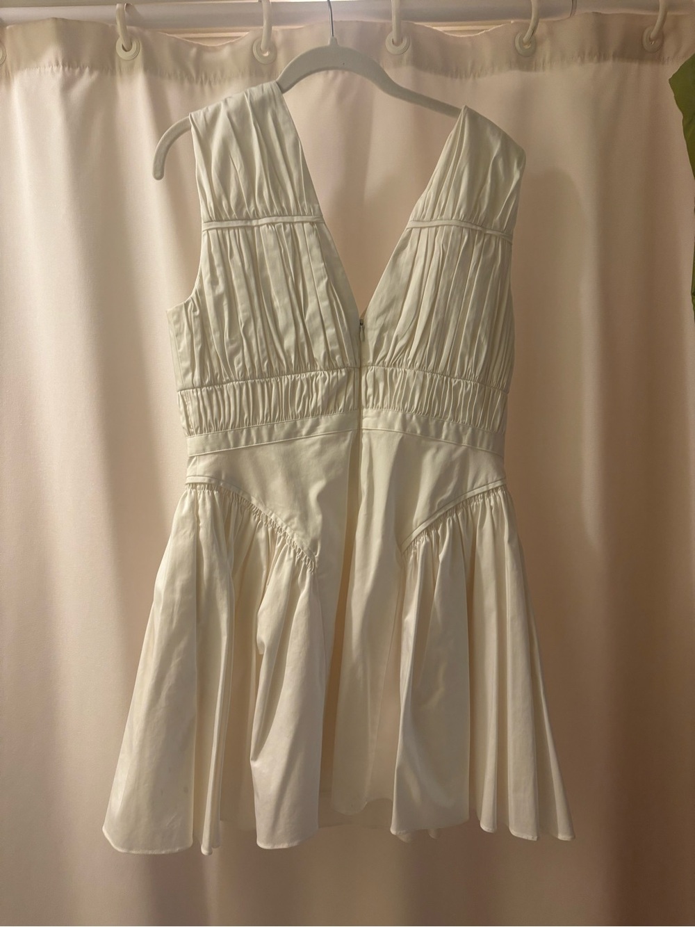 Self-Portrait White Sleeveless Tie-Front Mini Dress - Picture 3 of 5